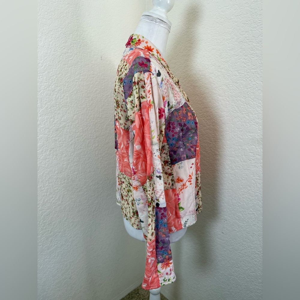 Casual Studio Multi Colored Floral Button Down Jacket Medium - Picture 3 of 7